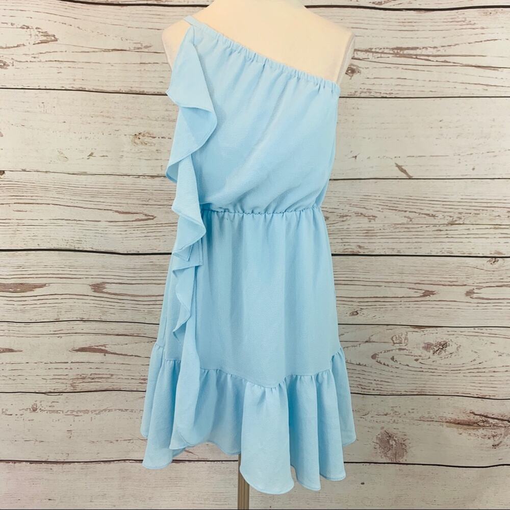 Kaari Blue single shoulder light blue dress summer